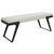Boucle Upholstered Top Bench with Curved Base - 53" - White and Black - IMAGE 5