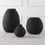 Distressed Solid Glass Tabletop Vases - 12" - Matte Black - Set of 3 - IMAGE 4