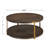 2 Tier Round Coffee Accent Table - 40" - Brown and Gold - IMAGE 3