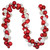 Shatterproof 3-Finish Christmas Ball Garland - 6' x 3.5" - Red and White - Unlit - IMAGE 1