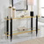 2 Tier Tempered Glass Console Table - 52" - Black and Gold - IMAGE 3