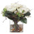 Magnolia Blossoms and Seed Pod Artificial Bouquet - 16" - White and Green - IMAGE 5