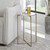 Glass Top Crossed End Accent Table - 24.25" - Gold and Clear - IMAGE 2