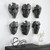 Sculpted Face Mask Wall Decorations - 14" - Gray - Set of 6 - IMAGE 4