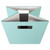 11" Aqua Green and Ivory Square Foldable Storage Bin - IMAGE 2