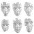 Sculpted Face Mask Wall Decoration - 14" - White - Set of 6 - IMAGE 1