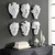 Sculpted Face Mask Wall Decorations - 14" - White - Set of 6 - IMAGE 4