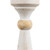 Wooden Pedestal Pillar Candle Holder - 12" - Brushed Antique White - IMAGE 5
