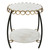 Chainlink Marble Side Table - 25.25" - White and Gold - IMAGE 1