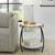 Chainlink Marble Side Table - 25.25" - White and Gold - IMAGE 3
