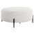 Round Faux Shearling Plush Ottoman - 40" - White and Black - Large - IMAGE 4