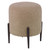 Faux Shearling Plush Ottoman with Metal Legs - 18" - Latte Brown - IMAGE 1
