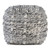 Handwoven Geometric Pouf Ottoman - 18" - Charcoal Gray - IMAGE 1