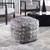 Handwoven Geometric Pouf Ottoman - 18" - Charcoal Gray - IMAGE 2