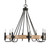 8 Light Vintage Farmhouse Ceiling Chandelier - 30" - Black - IMAGE 4