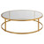 Round Glass Top Coffee Accent Table - 48" - Gold and Clear - IMAGE 1