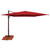 10ft Outdoor Square Patio Umbrella with Cross Bar Stand, Red - IMAGE 1