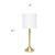 21" Gold Brushed Tapered Table Lamp with White Drum Shade - IMAGE 6
