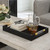 Shagreen Wrapped Decorative Tray - 19" - Black - IMAGE 3