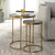 Round Top Brass Nesting Tables - 24" - Gray and Gold - Set of 2 - IMAGE 2