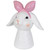 Easter Bunny Bust with Hair Bow - 7.5" - White and Pink - IMAGE 3