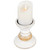 Wooden Pedestal Pillar Candle Holder - 5.5" - Brushed White - IMAGE 3
