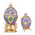 Set of 2 Purple and Gold Embellished House of Romanov's Easter Eggs 6.5" - IMAGE 1