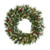 Pre-Lit Frosted Swiss Pine Artificial Christmas Wreath with Berries, 24-Inch, Clear LED Lights - IMAGE 1