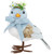 Plush Bluebird with Gingham Bow Easter Figurine - 7.25" - IMAGE 1