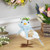 Plush Bluebird with Gingham Bow Easter Figurine - 7.25" - IMAGE 2