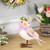 Plush Bird with Gingham Bow Easter Figure - 7.75" - Pink - IMAGE 2