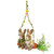 Rabbits on Floral Carrot Swing Easter Decoration - 17" - IMAGE 1