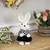 Girl Easter Rabbit Figurine in Checkered Dress -10" - IMAGE 2