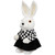 Girl Easter Rabbit Figurine in Checkered Dress -10" - IMAGE 5