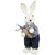 Standing Boy Bunny with Carrot Easter Figure - 19" - Navy Blue - IMAGE 1