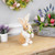 Plush Rabbit with Floral Bow Easter Figurine - 10.25" - IMAGE 3