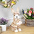 Girl Easter Rabbit Figurine with Plaid Dress - 12" - Beige - IMAGE 2
