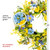 Daisy and Cosmos Floral Spring Wreath - 24" - Yellow and Blue - IMAGE 3
