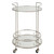 Two Tier Round Glass Top Rolling Bar Cart - 29" - Chrome - IMAGE 1