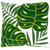 Tropical Palm Tree Leaves Throw Pillow - 16" - Green and White - IMAGE 1