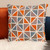 Geometric Pattern Square Throw Pillow - 18" - Orange and Blue - IMAGE 2