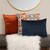 Geometric Pattern Square Throw Pillow - 18" - Orange and Blue - IMAGE 3