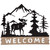 Welcome Moose Wooden Wall Sign - 11.75" - Brown - IMAGE 1
