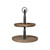 2 Tiered Decorative Tabletop Tray Stand - 14.25" - Brown and Black - IMAGE 1