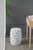Cutout Leaf Ceramic Garden Stool - 19" - White - IMAGE 3