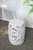 Cutout Leaf Ceramic Garden Stool - 19" - White - IMAGE 5