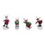 Set of 4 Brown and Green Candy Cane Skating Deer Christmas Figurines 6" - IMAGE 1