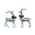 Set of 2 Silver and Green Sitting Reindeer Christmas Decors 14" - IMAGE 1