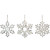 Set of 3 White Snowflake Christmas Ornaments 5" - IMAGE 1