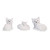 Set of 3 White and Silver Fox Christmas Figurines 6" - IMAGE 1